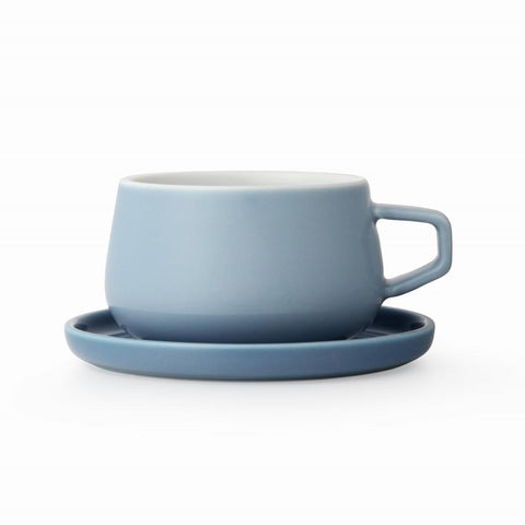 Classic Ella Tea Cup + Saucer 250 ml, Hazy Blue