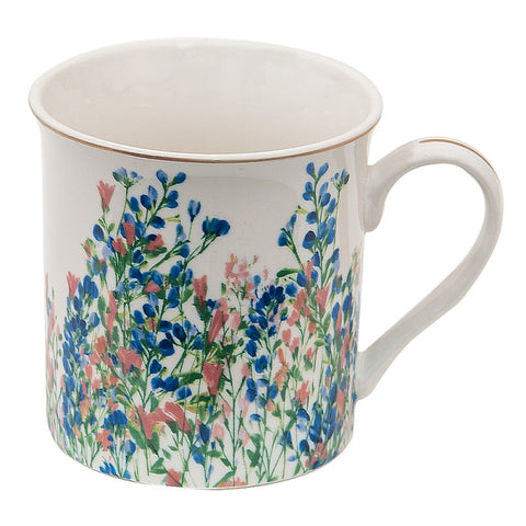 Tas Wit Blauwe/Roze Bloemen